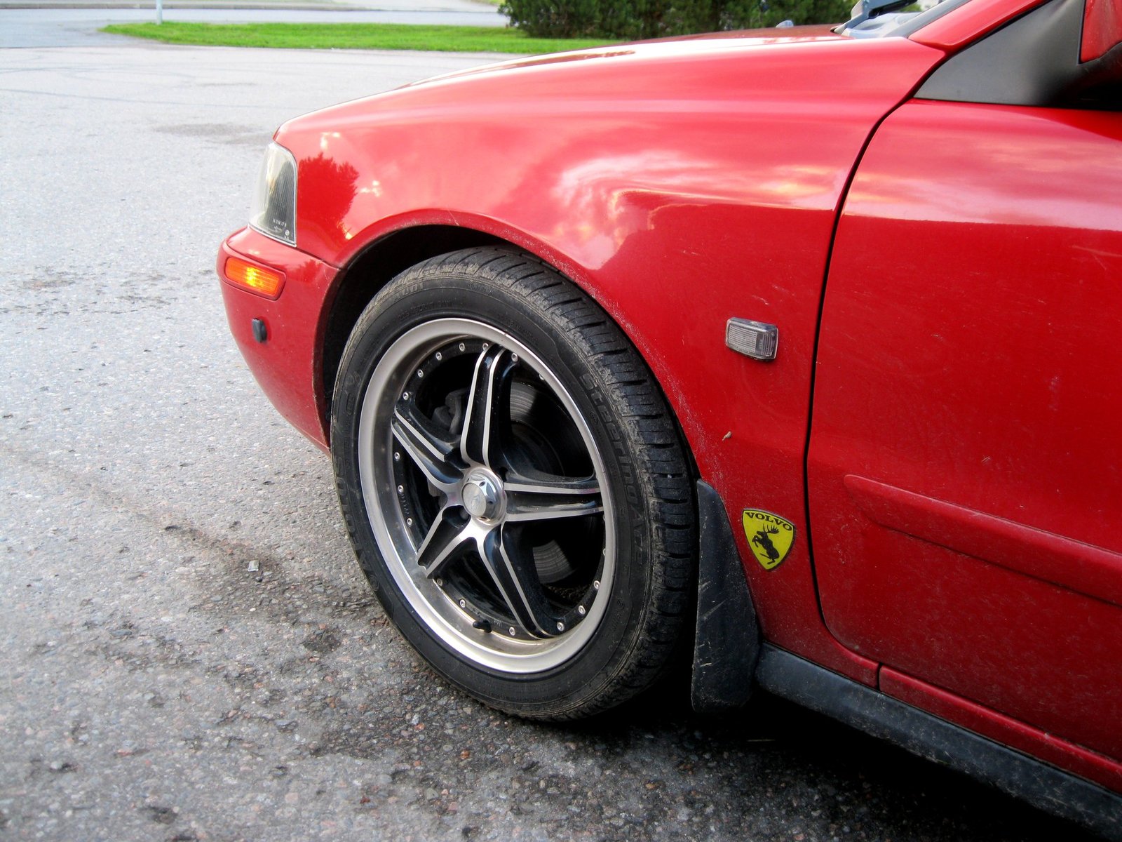 Alloy wheel close-up on sports car
